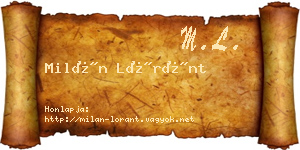 Milán Lóránt névjegykártya