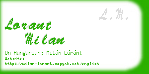 lorant milan business card